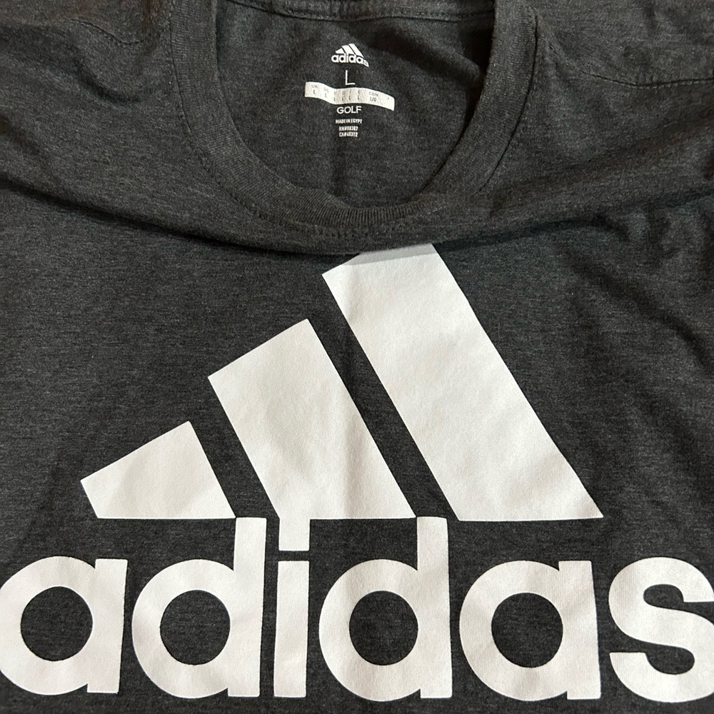 Adidas Dark Gray Golf Shirt with White Accents